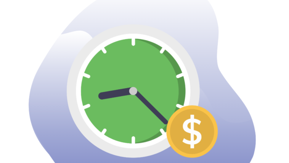 A clock and a golden coin next to it.